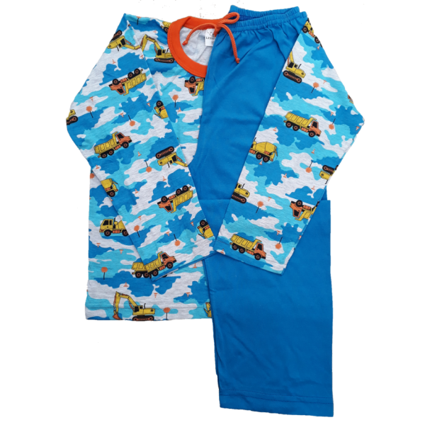 0350 Pijama Caminhão com Calça Azul 6